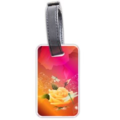 Beautiful Roses With Dragonflies Luggage Tags (one Side)  by FantasyWorld7