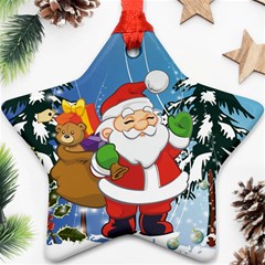 Funny Santa Claus In The Forrest Ornament (star)  by FantasyWorld7