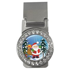 Funny Santa Claus In The Forrest Money Clips (cz)  by FantasyWorld7