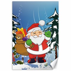 Funny Santa Claus In The Forrest Canvas 20  X 30   by FantasyWorld7