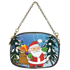 Funny Santa Claus In The Forrest Chain Purses (one Side)  by FantasyWorld7