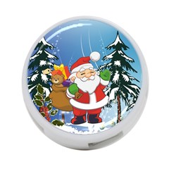 Funny Santa Claus In The Forrest 4-port Usb Hub (one Side) by FantasyWorld7