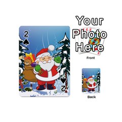 Funny Santa Claus In The Forrest Playing Cards 54 (mini)  by FantasyWorld7