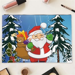 Funny Santa Claus In The Forrest Cosmetic Bag (xxl)  by FantasyWorld7