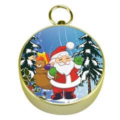 Funny Santa Claus In The Forrest Gold Compasses by FantasyWorld7