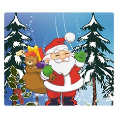 Funny Santa Claus In The Forrest Double Sided Flano Blanket (small)  by FantasyWorld7