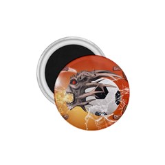 Soccer With Skull And Fire And Water Splash 1 75  Magnets by FantasyWorld7