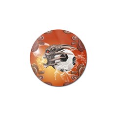 Soccer With Skull And Fire And Water Splash Golf Ball Marker (10 Pack) by FantasyWorld7