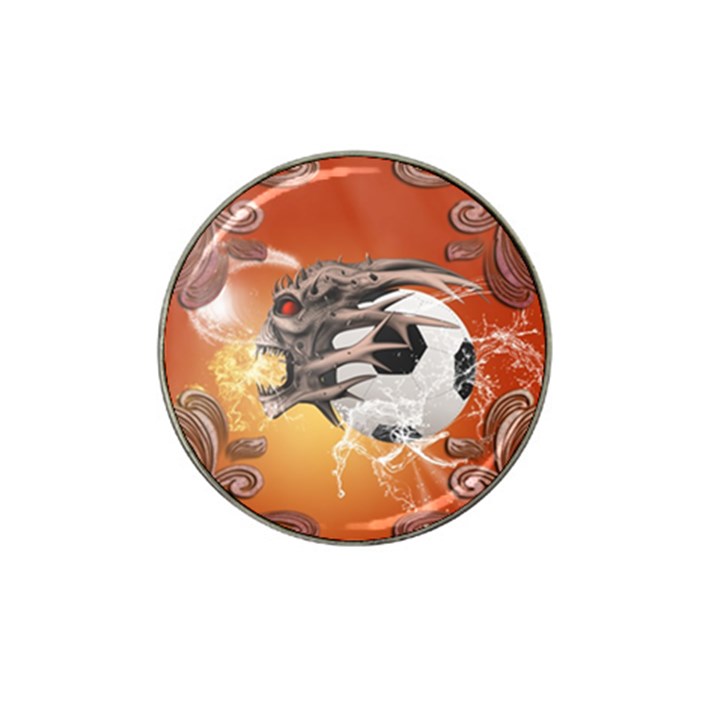 Soccer With Skull And Fire And Water Splash Hat Clip Ball Marker (10 pack)