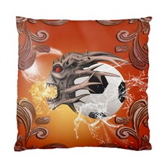 Soccer With Skull And Fire And Water Splash Standard Cushion Case (one Side)  by FantasyWorld7