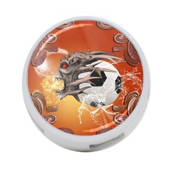 Soccer With Skull And Fire And Water Splash 4-port Usb Hub (two Sides)  by FantasyWorld7