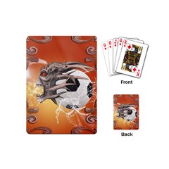 Soccer With Skull And Fire And Water Splash Playing Cards (mini)  by FantasyWorld7