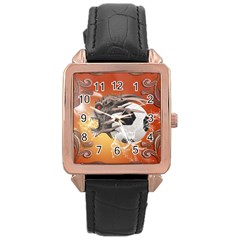 Soccer With Skull And Fire And Water Splash Rose Gold Watches by FantasyWorld7