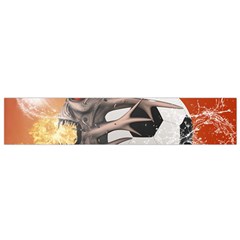 Soccer With Skull And Fire And Water Splash Flano Scarf (small)  by FantasyWorld7