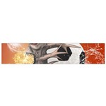 Soccer With Skull And Fire And Water Splash Flano Scarf (Small)  Front