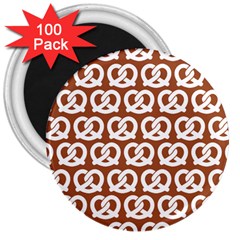 Brown Pretzel Illustrations Pattern 3  Magnets (100 Pack) by GardenOfOphir