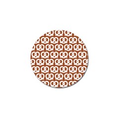 Brown Pretzel Illustrations Pattern Golf Ball Marker (4 Pack) by GardenOfOphir