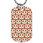 Brown Pretzel Illustrations Pattern Dog Tag (Two Sides) Front