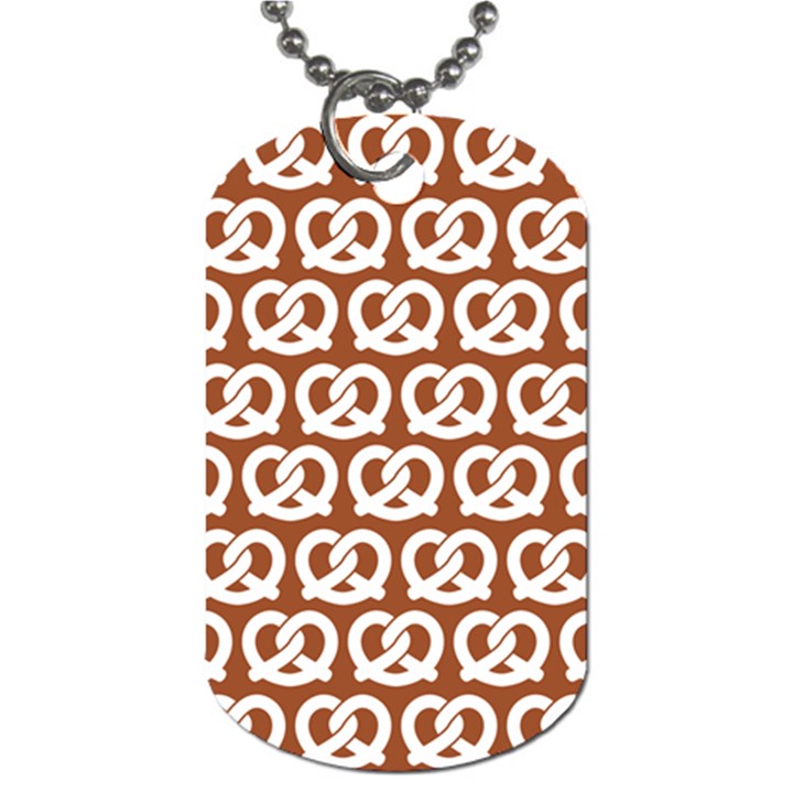 Brown Pretzel Illustrations Pattern Dog Tag (Two Sides)