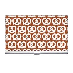 Brown Pretzel Illustrations Pattern Business Card Holders by GardenOfOphir