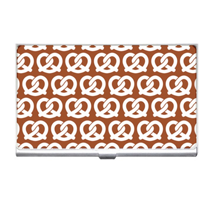 Brown Pretzel Illustrations Pattern Business Card Holders