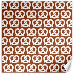 Brown Pretzel Illustrations Pattern Canvas 16  X 16   by GardenOfOphir