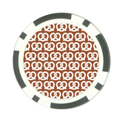 Brown Pretzel Illustrations Pattern Poker Chip Card Guards by GardenOfOphir