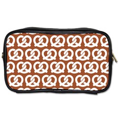 Brown Pretzel Illustrations Pattern Toiletries Bags by GardenOfOphir