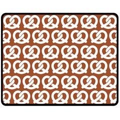 Brown Pretzel Illustrations Pattern Fleece Blanket (medium)  by GardenOfOphir