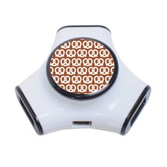 Brown Pretzel Illustrations Pattern 3-port Usb Hub by GardenOfOphir