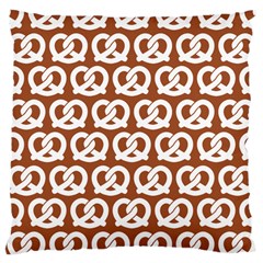 Brown Pretzel Illustrations Pattern Large Cushion Cases (one Side)  by GardenOfOphir