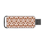 Brown Pretzel Illustrations Pattern Portable USB Flash (One Side) Front