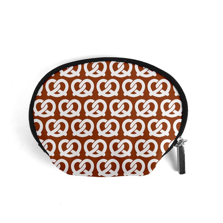 Brown Pretzel Illustrations Pattern Accessory Pouches (Small) 