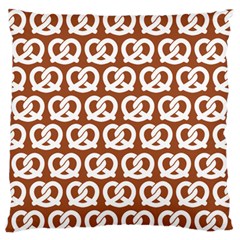 Brown Pretzel Illustrations Pattern Large Flano Cushion Cases (one Side)  by GardenOfOphir