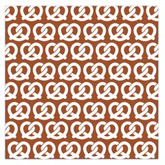 Brown Pretzel Illustrations Pattern Large Satin Scarf (square) by GardenOfOphir