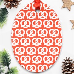 Coral Pretzel Illustrations Pattern Ornament (oval)  by GardenOfOphir