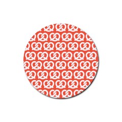 Coral Pretzel Illustrations Pattern Rubber Coaster (round)  by GardenOfOphir