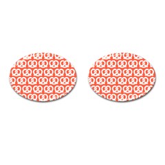 Coral Pretzel Illustrations Pattern Cufflinks (oval) by GardenOfOphir