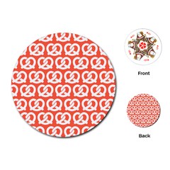 Coral Pretzel Illustrations Pattern Playing Cards (round)  by GardenOfOphir