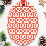 Coral Pretzel Illustrations Pattern Oval Ornament (Two Sides) Front