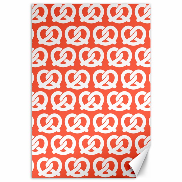 Coral Pretzel Illustrations Pattern Canvas 12  x 18  