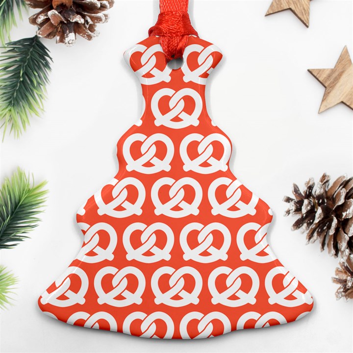 Coral Pretzel Illustrations Pattern Christmas Tree Ornament (2 Sides)