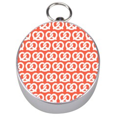 Coral Pretzel Illustrations Pattern Silver Compasses by GardenOfOphir