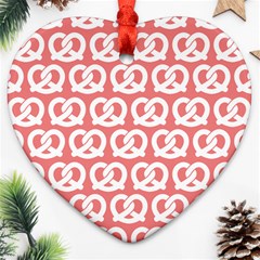 Chic Pretzel Illustrations Pattern Ornament (heart)  by GardenOfOphir