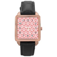 Chic Pretzel Illustrations Pattern Rose Gold Watches by GardenOfOphir