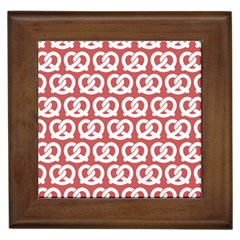 Trendy Pretzel Illustrations Pattern Framed Tiles by GardenOfOphir