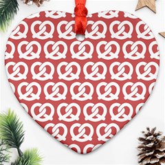 Trendy Pretzel Illustrations Pattern Ornament (heart)  by GardenOfOphir