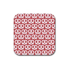 Trendy Pretzel Illustrations Pattern Rubber Coaster (square)  by GardenOfOphir