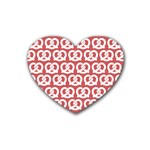 Trendy Pretzel Illustrations Pattern Heart Coaster (4 pack)  Front