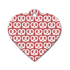 Trendy Pretzel Illustrations Pattern Dog Tag Heart (one Side) by GardenOfOphir